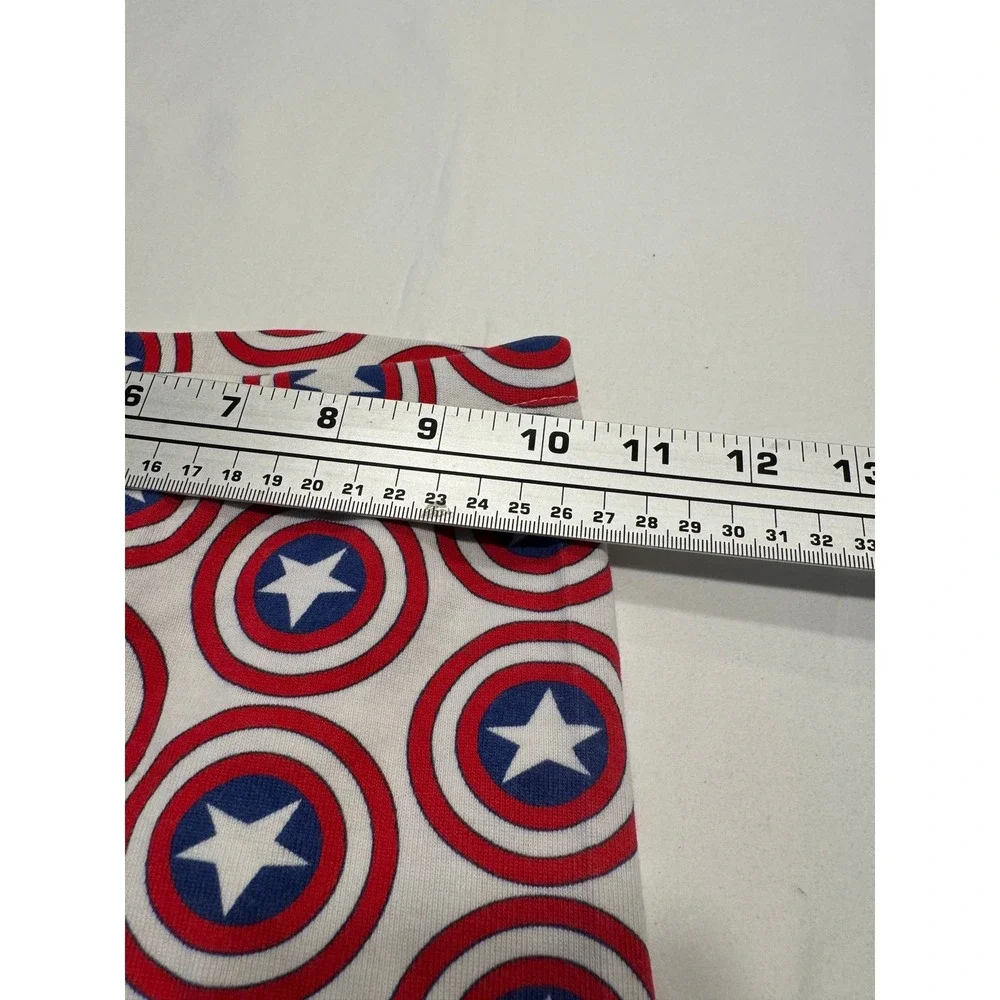 Hanna Andersson Marvel Captain America Shield Pajamas Set Size 8 Blue Red EUC
